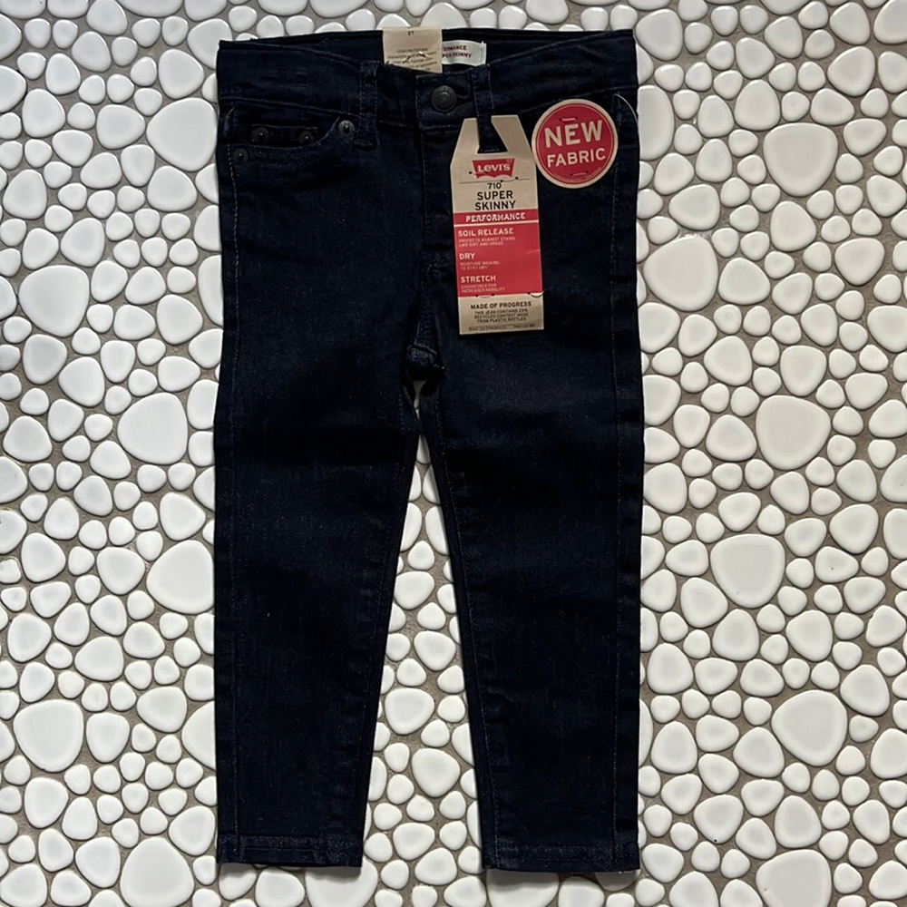 🆕 NWT Levi’s 710 Super Skinny Dark Wash Kids Denim Jeans Toddler Sz 2T